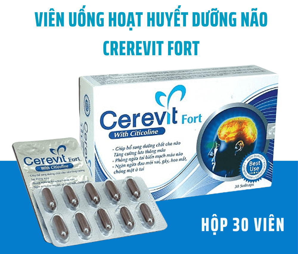 Cerevit Fort (Hộp 30 viên) Hoạt Huyết Dưỡng Não