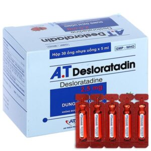 A.T Desloratadin (Hộp 30 ống 5ml) – Trị viêm mũi, mề đay, dị ứng