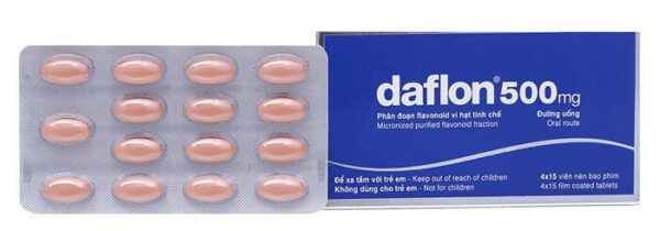 Thuốc Daflon 500mg (Hộp 4 vỉ x 15 viên)