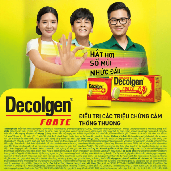 Thuốc Decolgen Forte (25 vỉ x 4 viên)