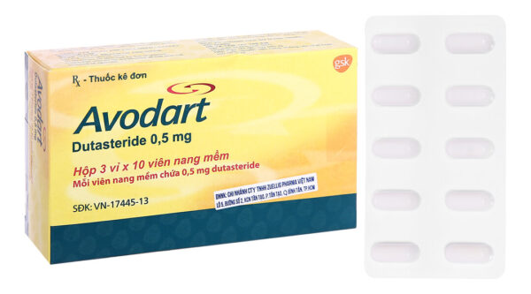 Thuốc Avodart 0.5mg hộp 30 viên- thuốc chữa phì đại tiền liệt tuyến