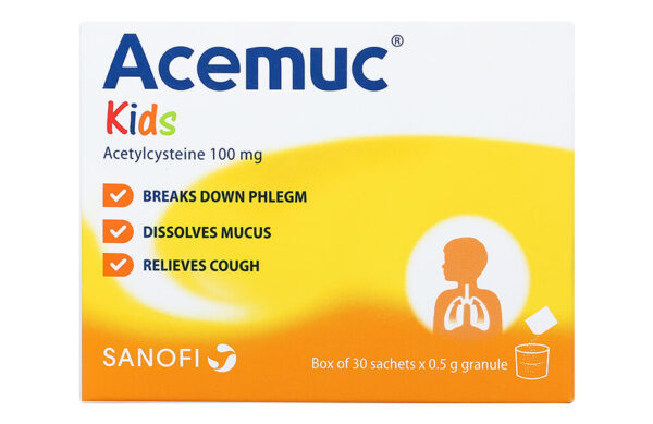 Thuốc Acemuc Kids 100mg (30 gói x 0.5g)