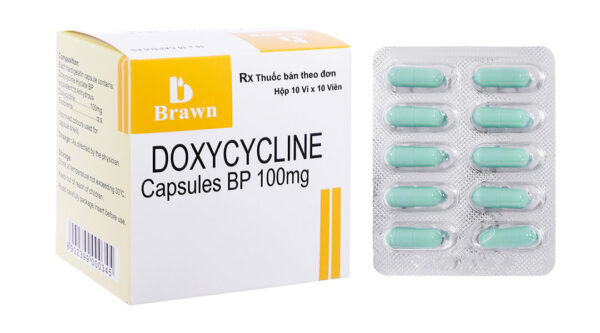 Doxycycline 100mg Brawn (10 vỉ x 10 viên)