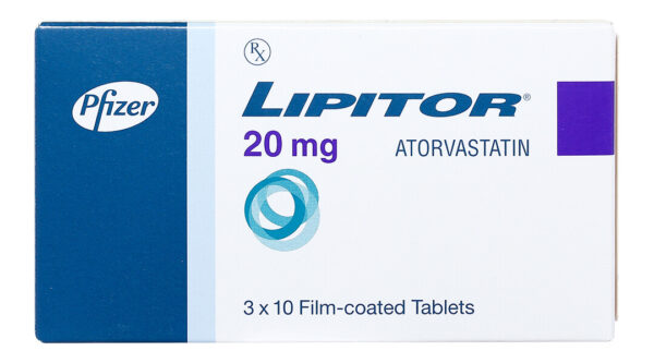 Thuốc Lipitor 20mg điều trị cho bệnh mỡ máu hộp 30 viên