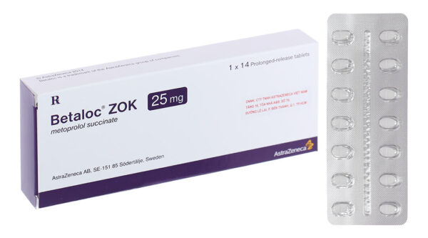 Betaloc ZOK 25mg AstraZeneca (Hộp 14 Viên)