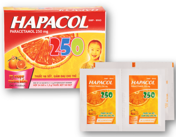 Thuốc Hapacol 250 DHG (24 gói x 1.5g)