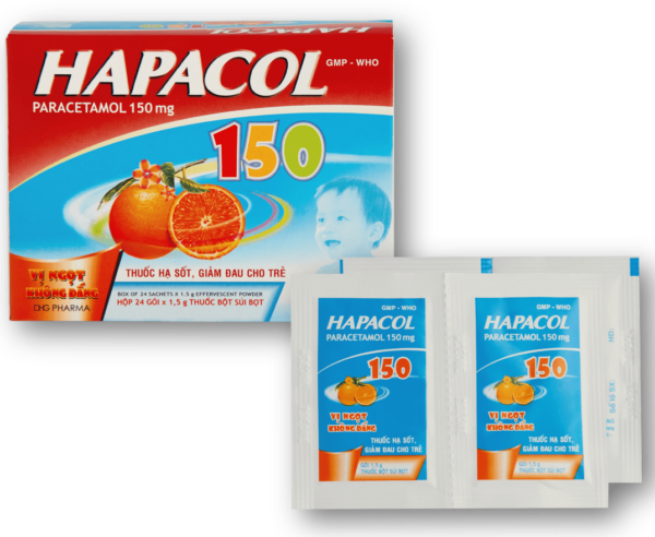 Thuốc Hapacol 150 DHG (24 gói x 1.5g)