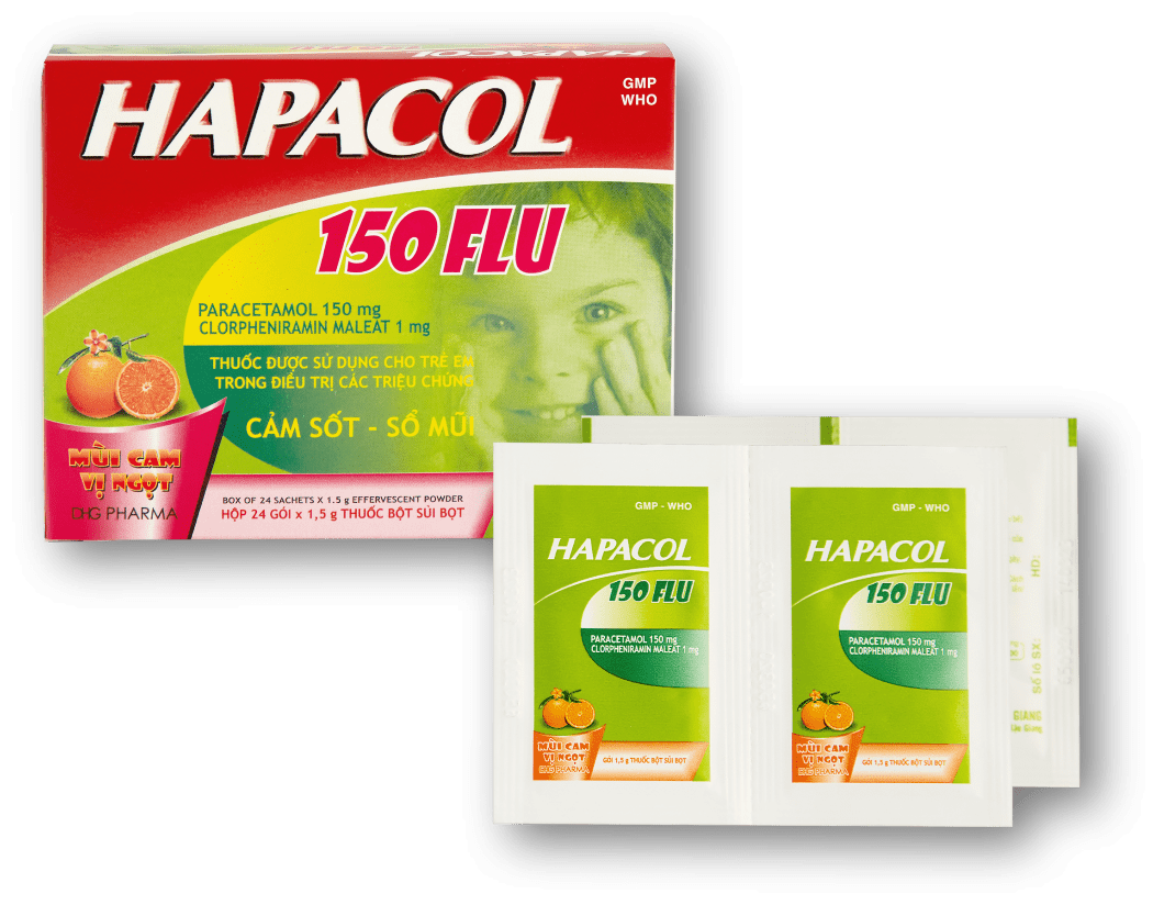 Thuốc Hapacol 150 Flu (24 gói x 1.5g)