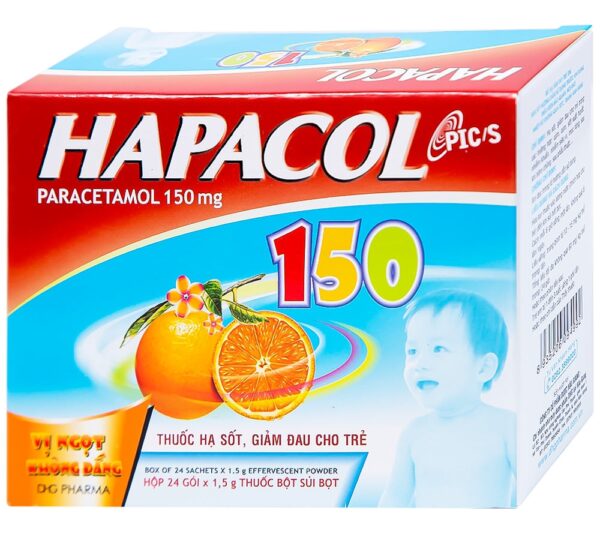 Thuốc Hapacol 150 DHG (24 gói x 1.5g)