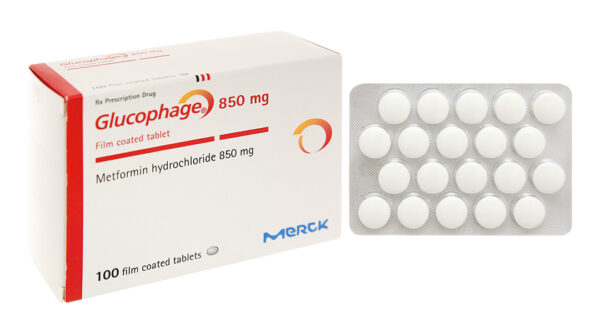 Glucophage 850mg (Hộp 5 vỉ x 20 viên)