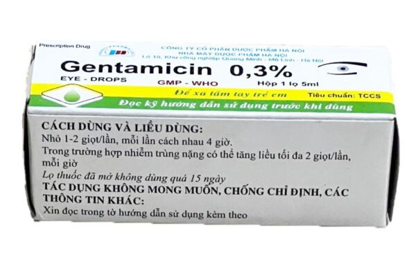 Thuốc Tra Mắt Gentamicin 0.3% (Lọ 5ml)