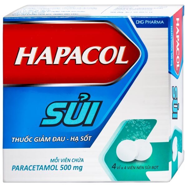 Hapacol Sủi 500mg DHG (4 vỉ x 4 viên)