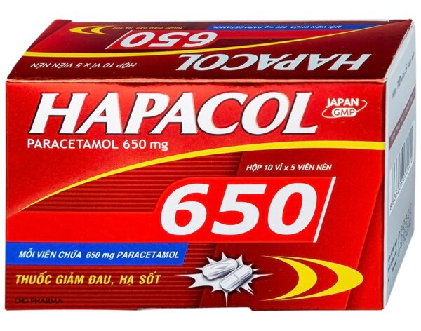 Thuốc Hapacol 650 DHG (10 vỉ x 5 viên)