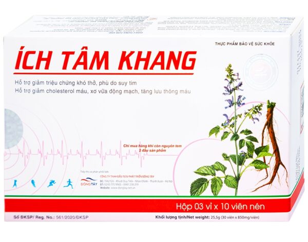 Ích Tâm Khang (Hộp 3 vỉ x 10 viên)