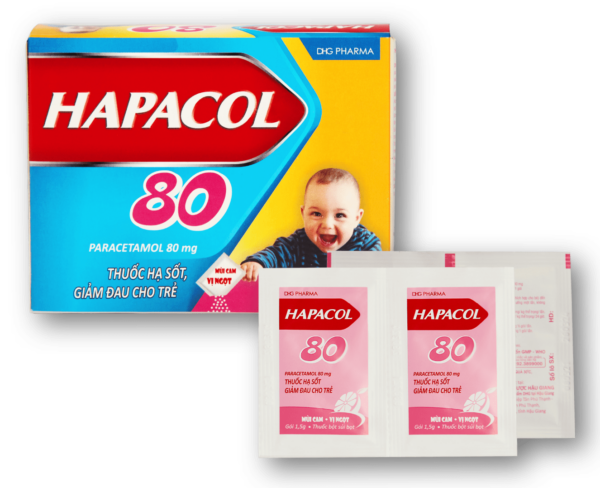 Thuốc Hapacol 80 DHG (Hộp 24gói x 1.5g)