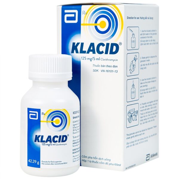 Hỗn dịch uống Klacid 125mg/5ml (Chai 60ml)