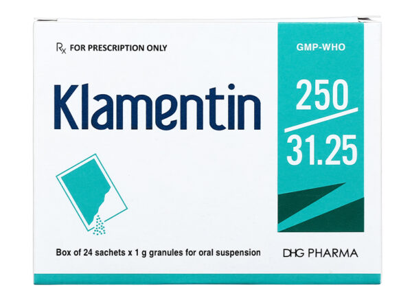 Klamentin 250/31.25 DHG (Hộp 24 gói x 1g)