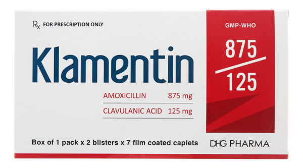 Klamentin 875/125 DHG (Hộp 2 vỉ x 7 viên)