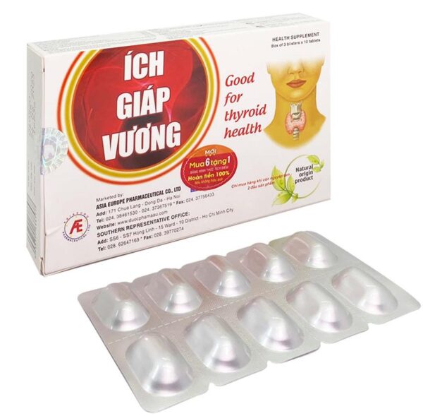 Ích Giáp Vương Á Âu (Hộp 3 vỉ x 10 viên)