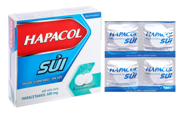 Hapacol Sủi 500mg DHG (4 vỉ x 4 viên)