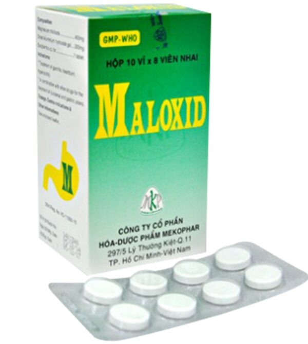 Maloxid Mekophar (10 vỉ x 8 viên nhai)