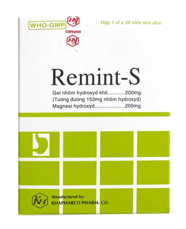 Remint-S Khapharco (Hộp 5 vỉ x 20 viên)