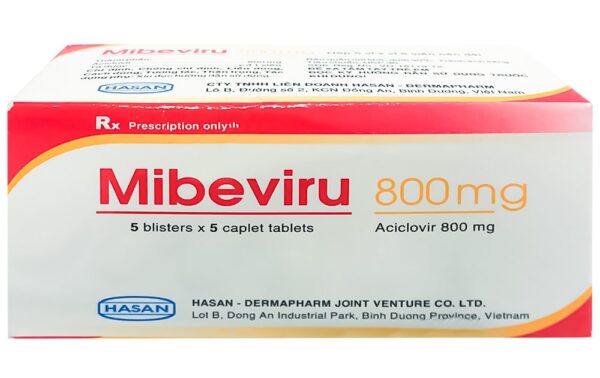 Mibeviru 800mg Hasan (5 vỉ x 5 viên)