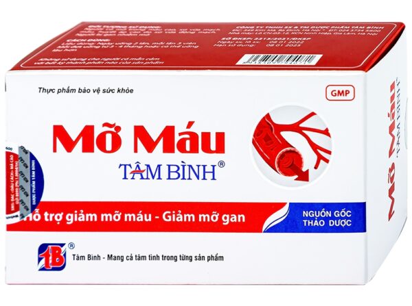 Mỡ máu Tâm Bình (Hộp 5 vỉ x 12 viên)