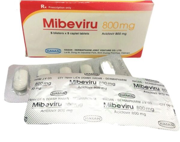 Mibeviru 800mg Hasan (5 vỉ x 5 viên)