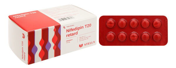 Nifedipin T20 Retard Stella (Hộp 10 vỉ x 10 viên)