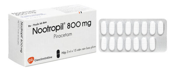 Nootropil 800mg GSK (Hộp 3 vỉ x 15 viên)