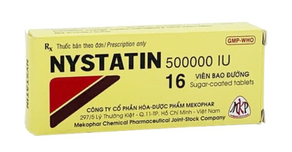 Nystatin 500000 IU (Hộp 2 vỉ x 8 viên)