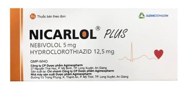 Nicarlol Plus 5mg/12,5mg Agimexpharm (Hộp 3 vỉ x 10 viên)